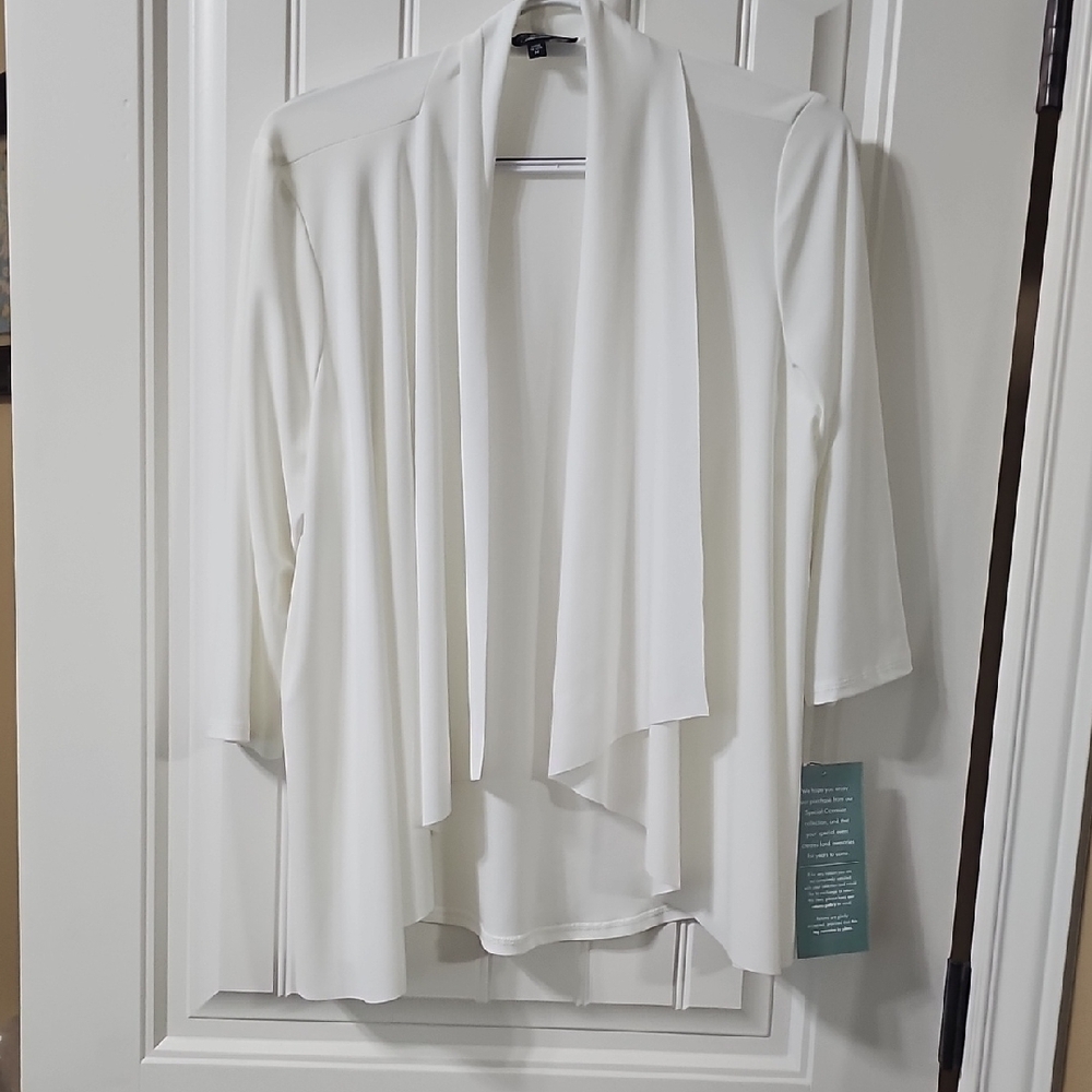 Chic White Women's Open Front Cardigan